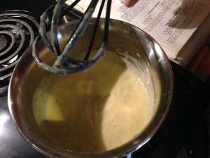 Stirring in the butter! Mmmm!
